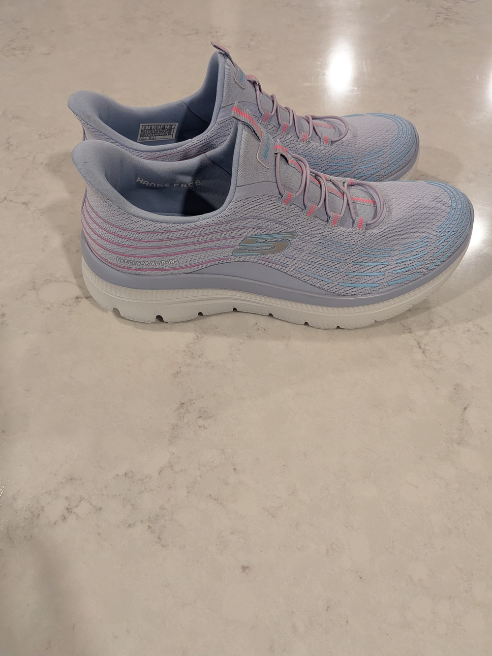 Skechers Unisex Light Blue Slip-On Athletic Sneakers Size 11 New No Box - Picture 2 of 5